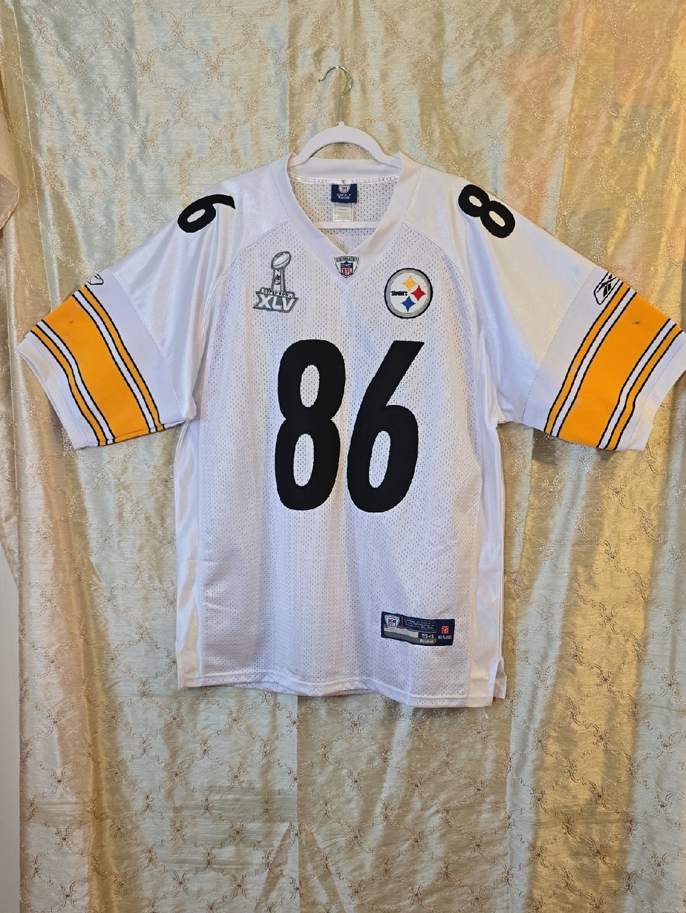 Pittsburgh Steelers Superbowl XLV #86 White Game Jersey